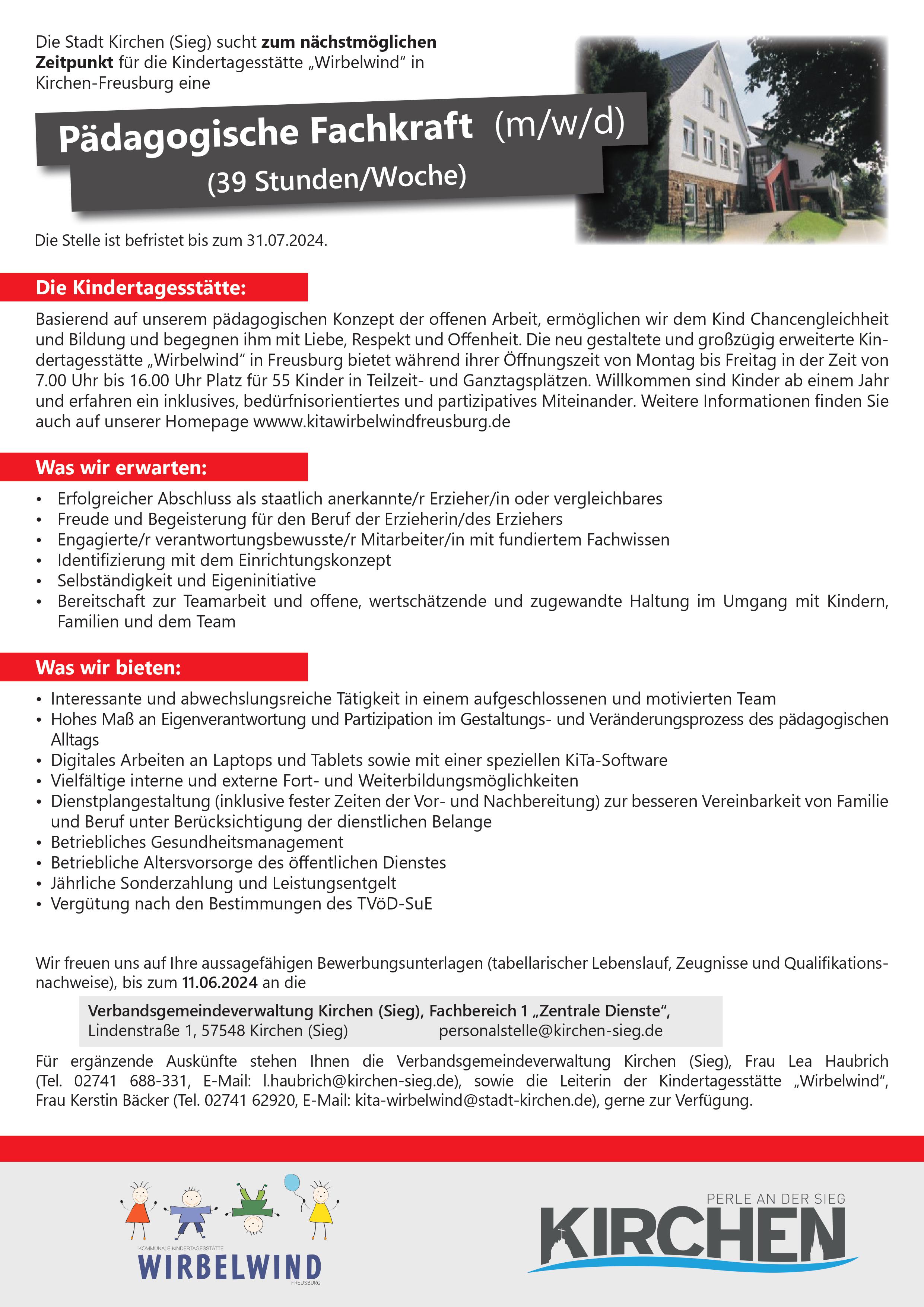 Stellenangebote - KiTa Wirbelwind